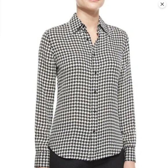 Lauren Ralph Lauren Tops - Ralph Lauren Houndstooth Button Down Non-Iron Shirt - Women's Large